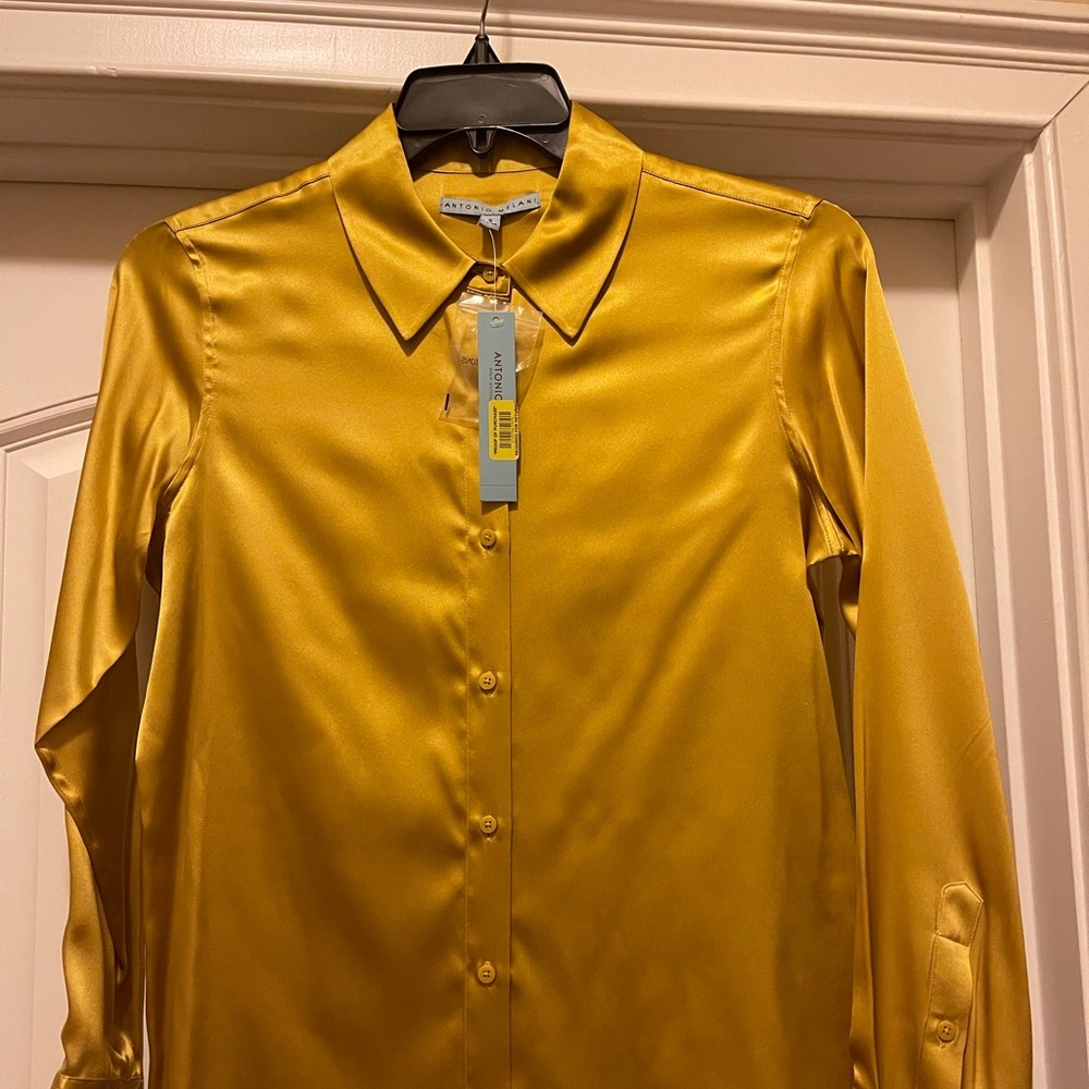 Ladies Silk, Long Sleeve Dress Blouse